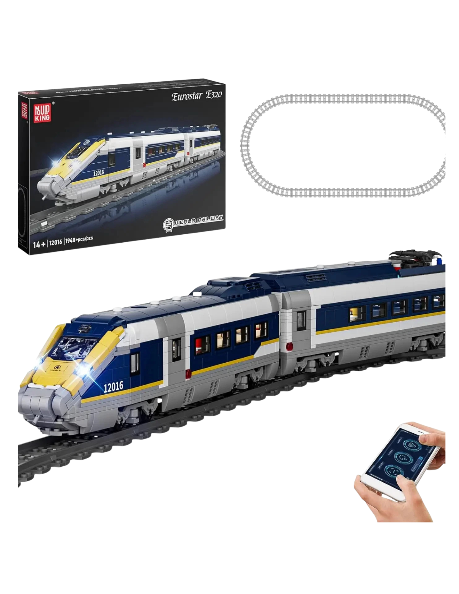 Remote Control Model Train Sound Mould King 12016 E320 Remote Control Model Train Set - Darlington Diecast